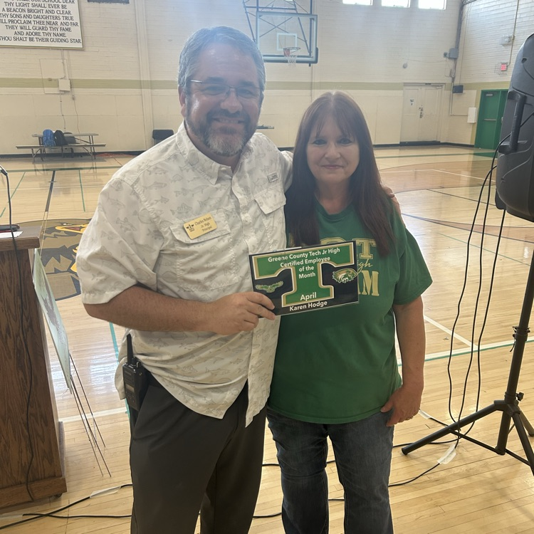 Congrats to our Staff Members of the Month: Teacher: Karen Hodge & Classified: Myranda Compton. Great Dat To Be A Jr Eagle! 🦅 