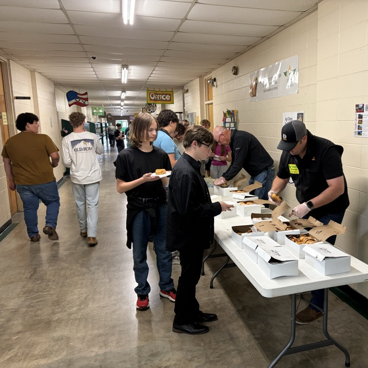 Thank You to Delta and Martin (our partners in education) for providing donuts on our first day of testing!  also Ty Mr Moon for helping to motivate this morning!  Great Day To Be A Jr Eagle! 🦅 