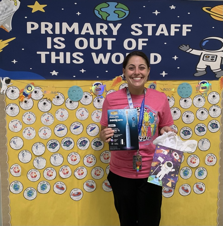 April Staff Members of the Month  Thanks to Let’s Roll and Ridge Kids Dental, our Partner in Education, for our prizes. 