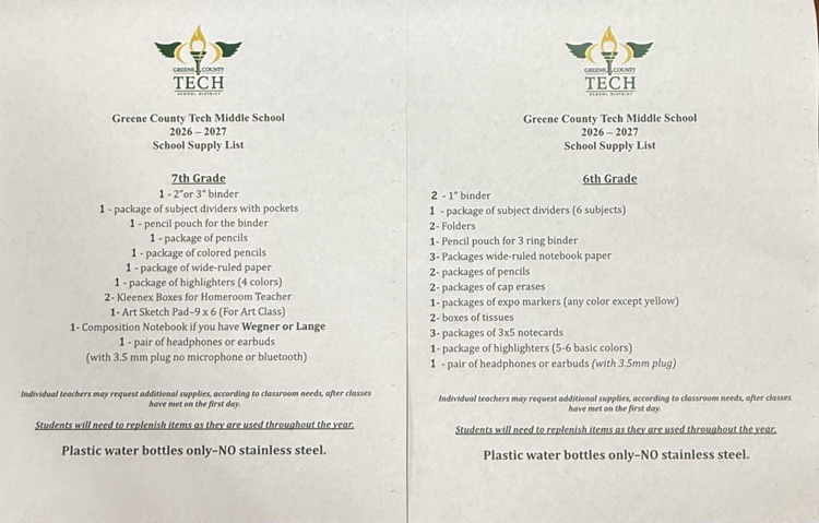 supply list