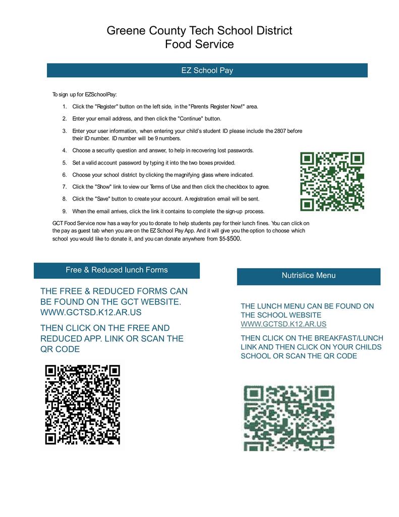 EZ pay information 