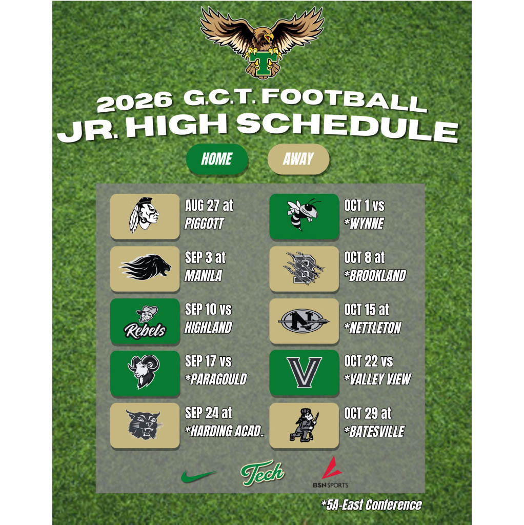 Jr High Football Schedule.  Jr Eagle Football starts in 4 weeks! 