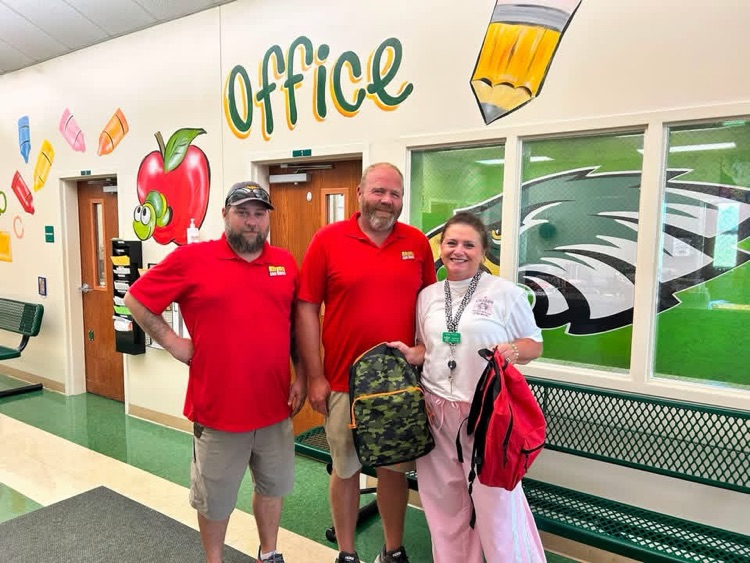 Thank you to Rhyno Car Wash for the generous donation of student backpacks filled with Kindergarten and First Grade school supplies. We appreciate your support!