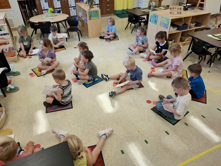 students with shapes