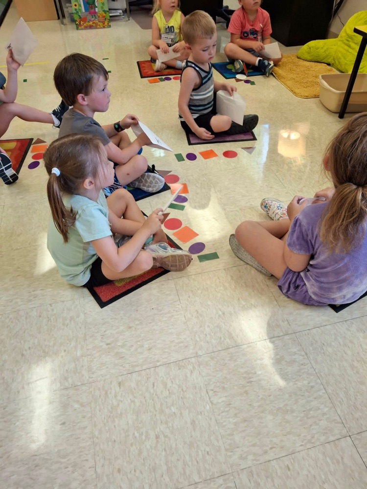 students with shapes