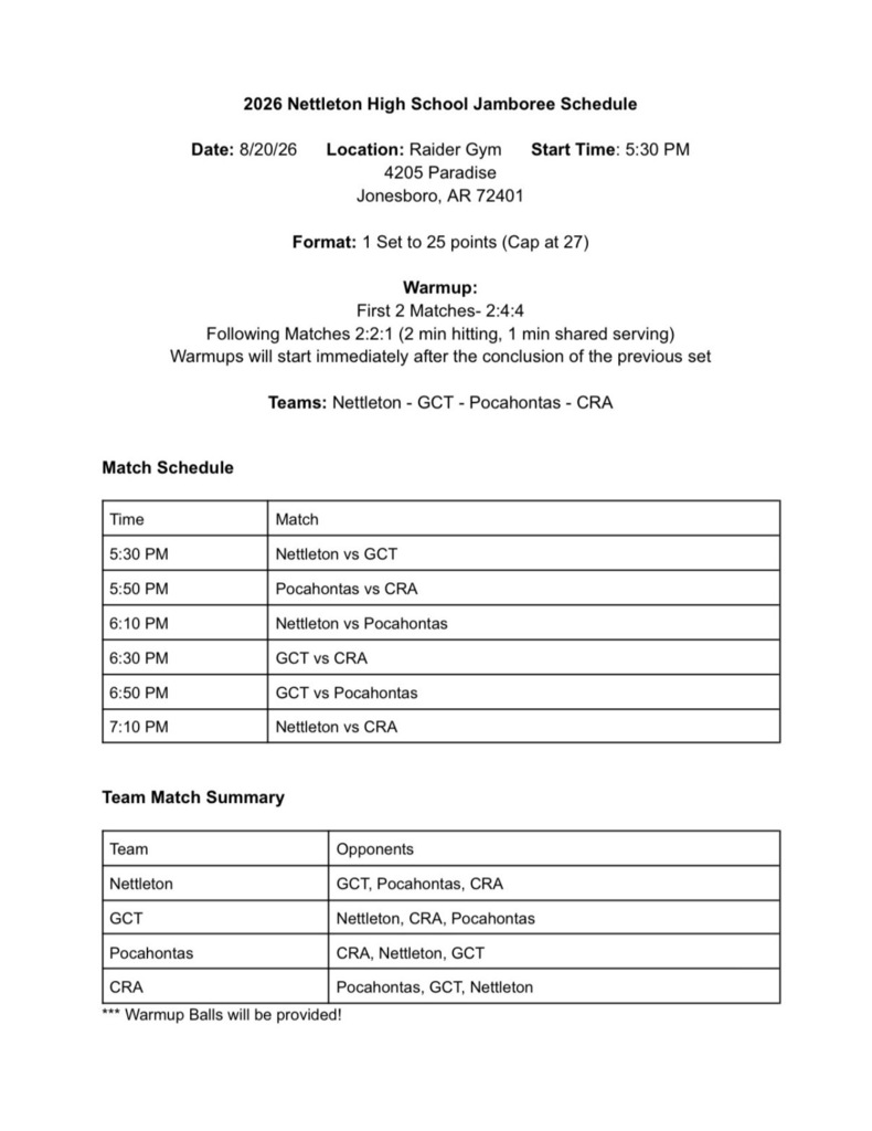 Schedule