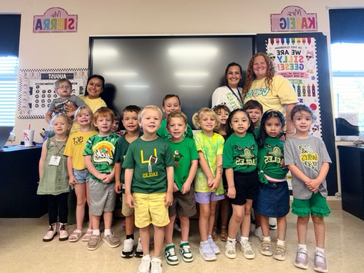Mrs. Sierra and Mrs. Kaleigh class showing Eagle Pride