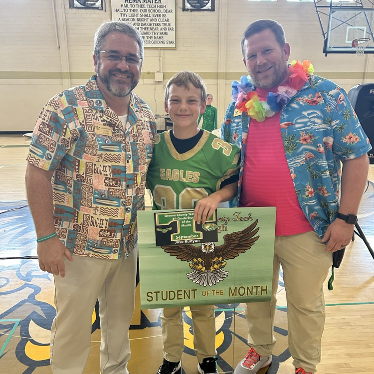 Jase Runyon is the GCTJHS 8th grade student of the month!  