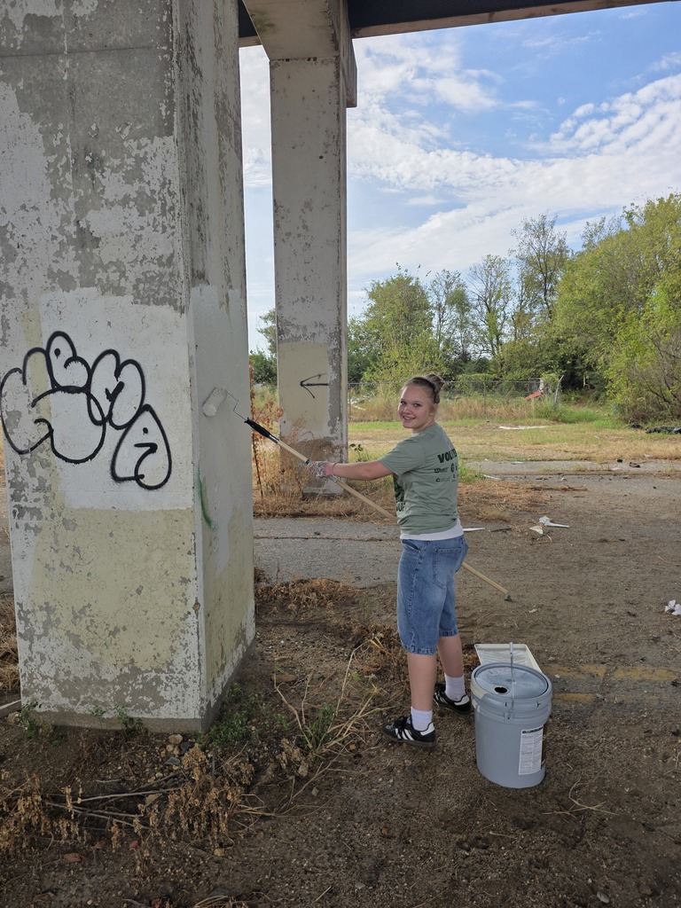 Covering up graffiti 