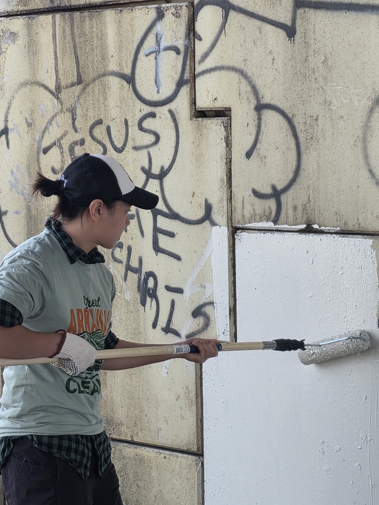 covering up more graffiti 