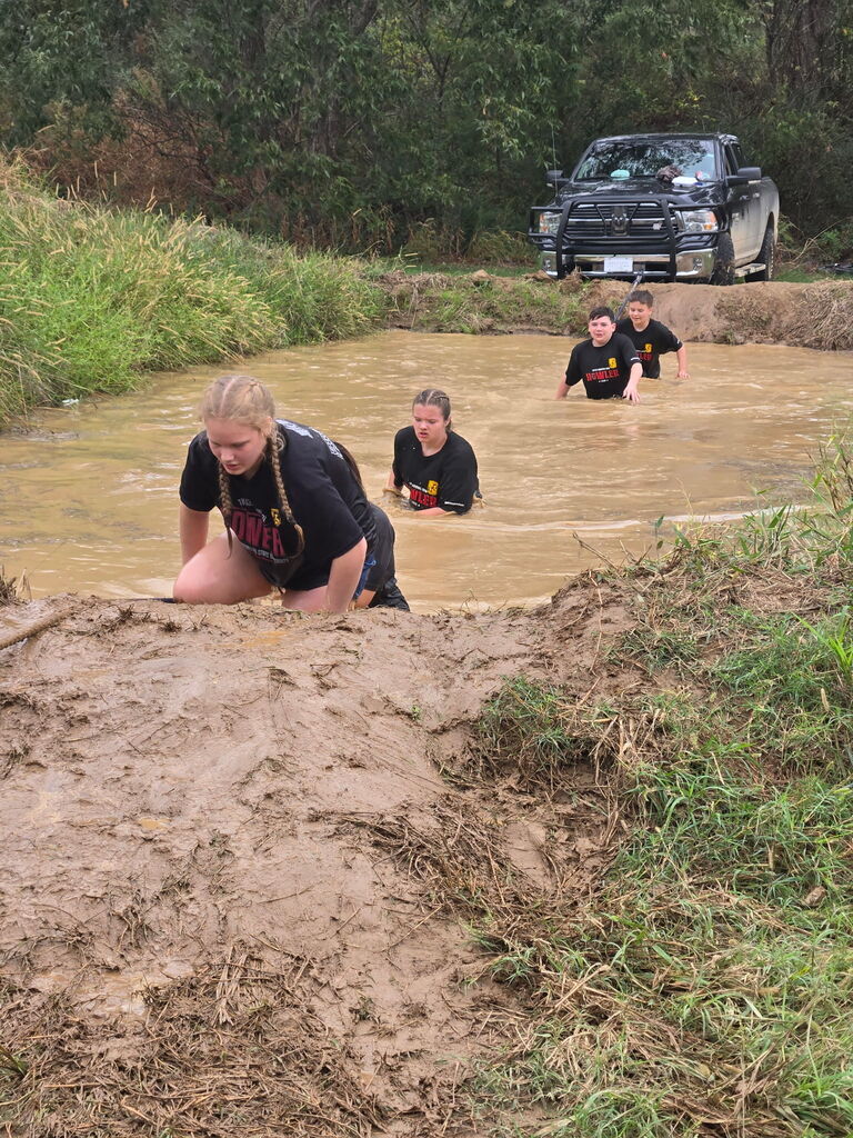 Exiting the mud pit