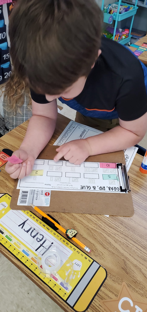 Mrs. Melissa's class had fun in Math: Counting and Identifying numbers with Bone Tally Marks in Grab, Rip, & Glue!
