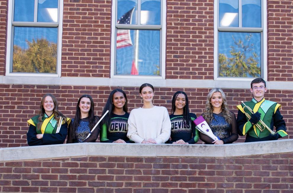 Greeneville High School band and dance students are, from left, Brenna Widmaier, Ashley Lunsford, Hailey Law, Brooke Parsley, Addyson Moore, Mattie Hughes and Brandon Knop.  Photo Special To The Sun