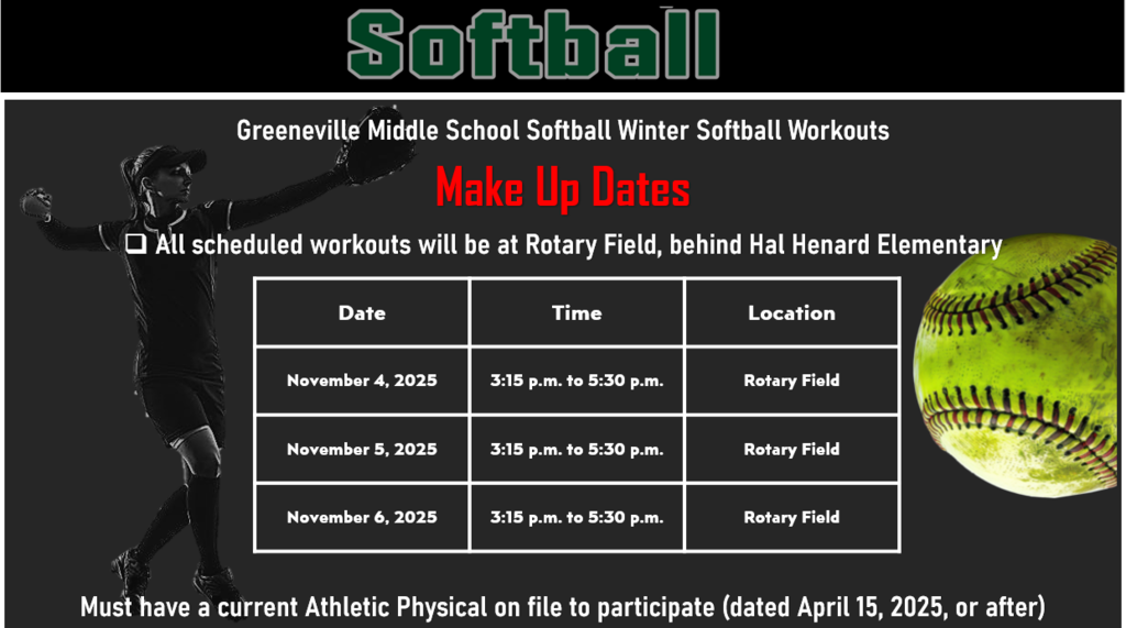 Softball winter workout dates