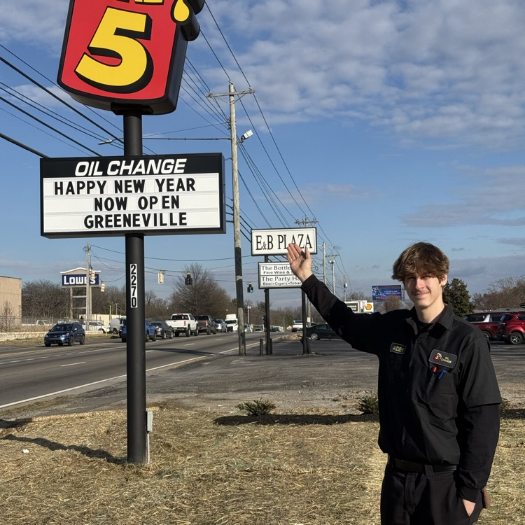 WBL intern Aiden at Take 5 Oil Change