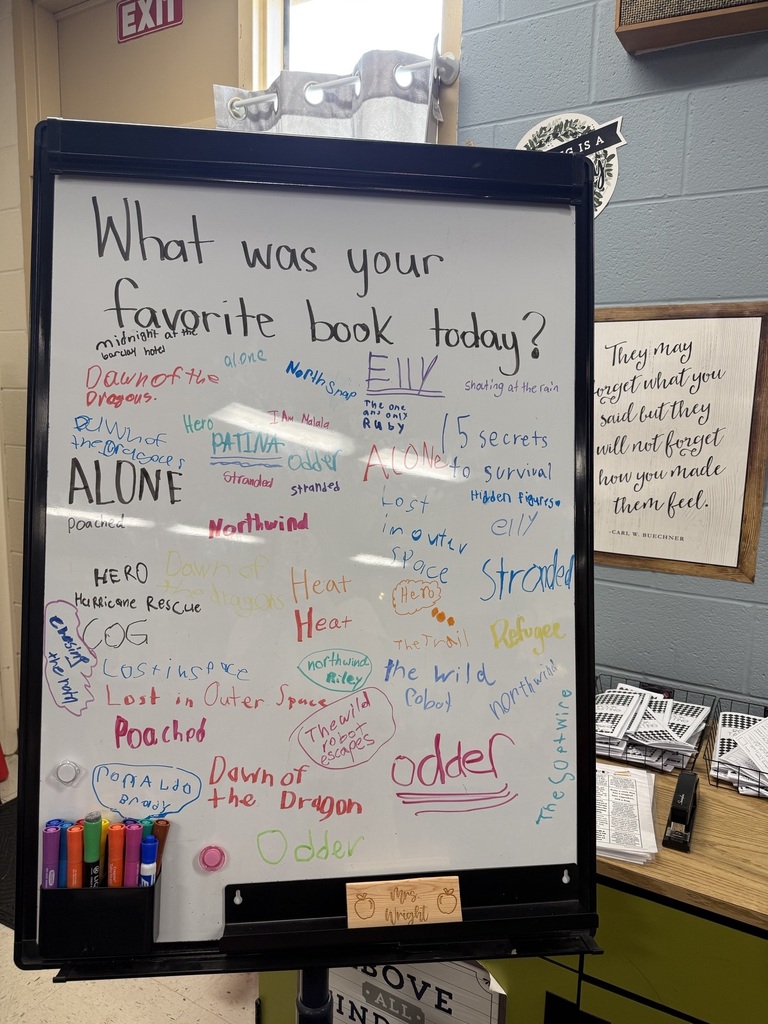 Students wrote down their favorite book they previewed.