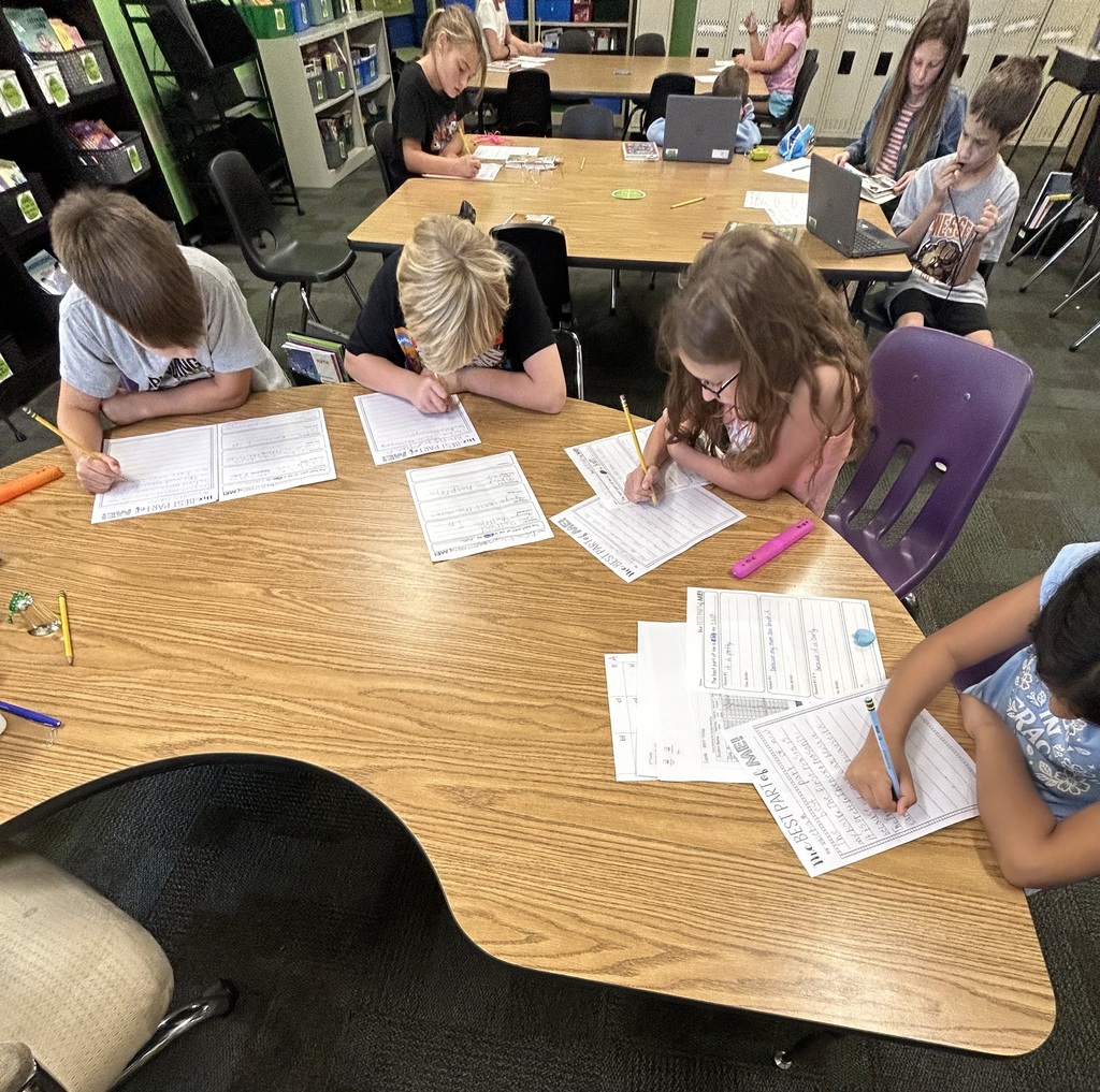 students writing