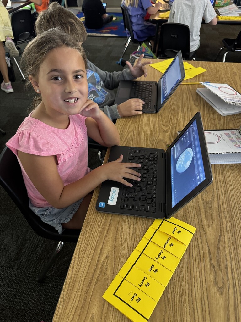 student working on activity