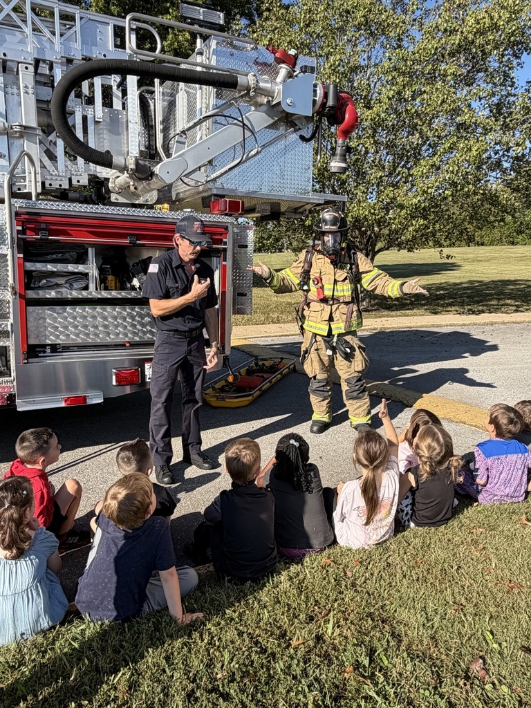 Fire safety lesson with the fire dept.