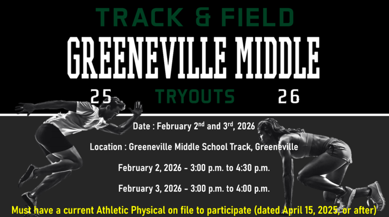 Track and field tryouts February second and third