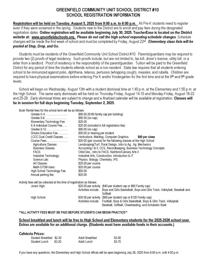 Registration Information