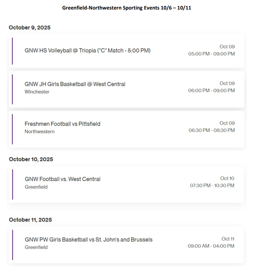 GNW Sports 10-6 to 10-11 part 2