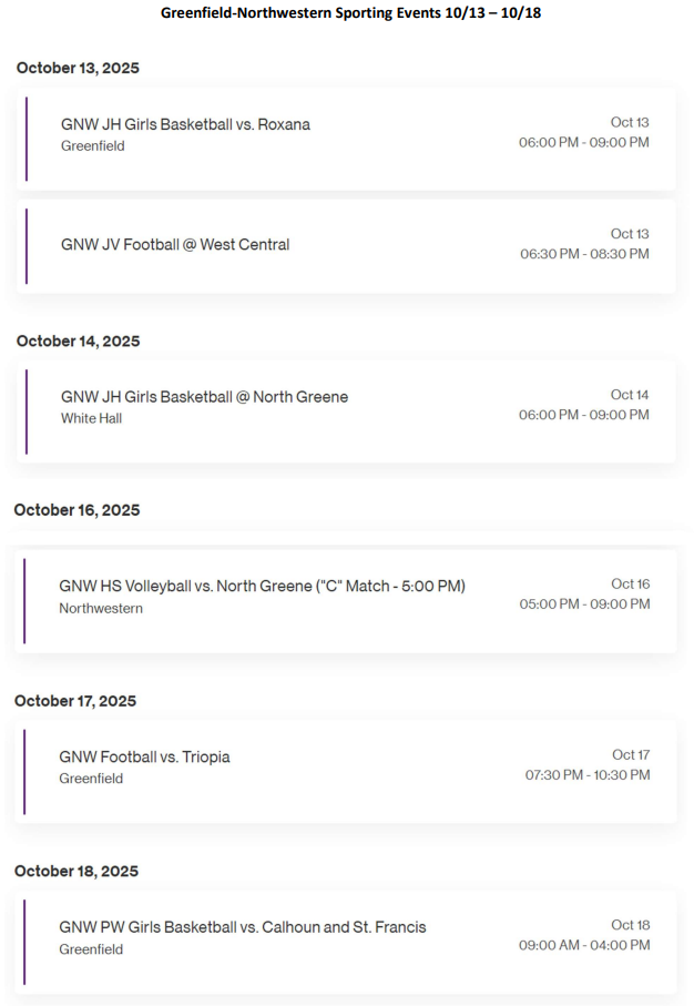 GNW Sports 10-13 to 10-18