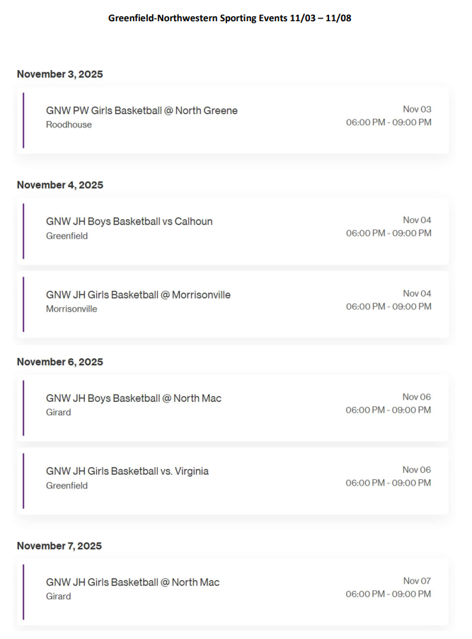 GNW Sports 11/03 to 11/08