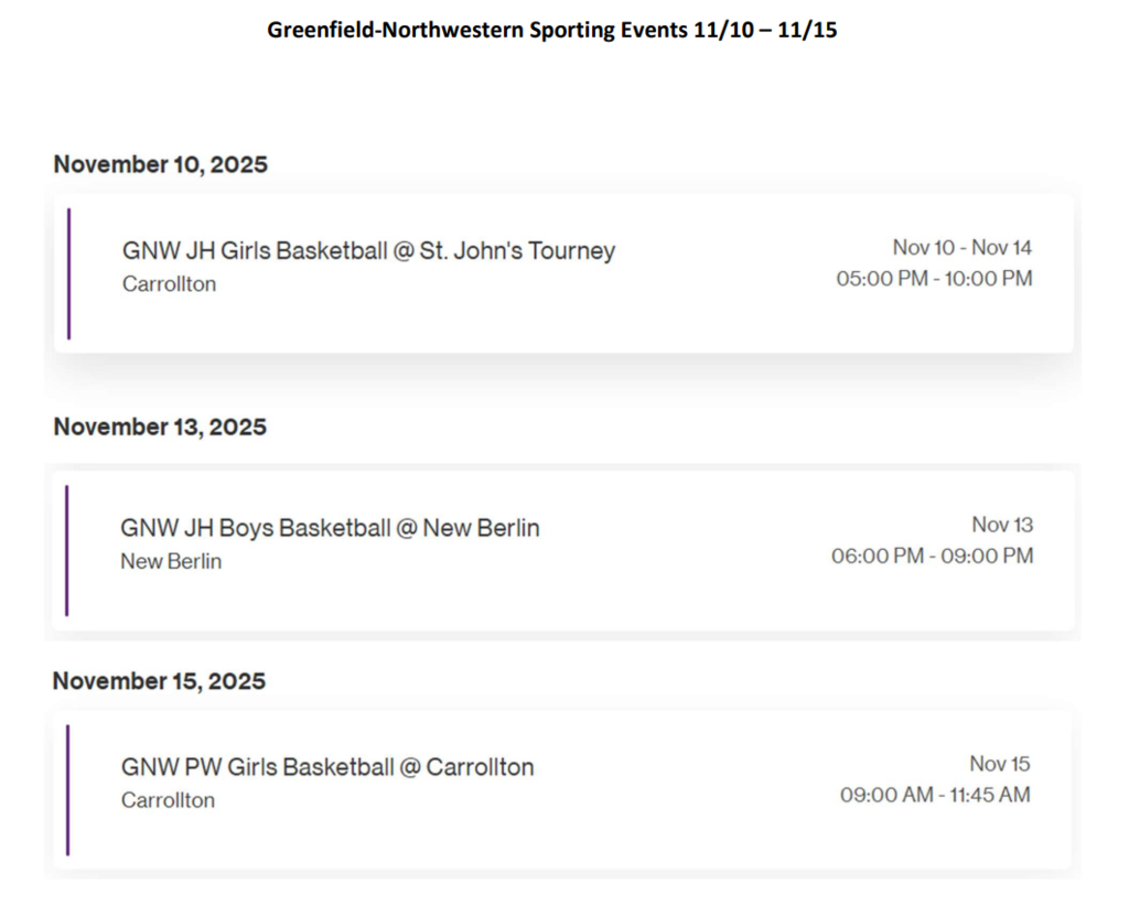 GNW Sports 11-10 to 11-15