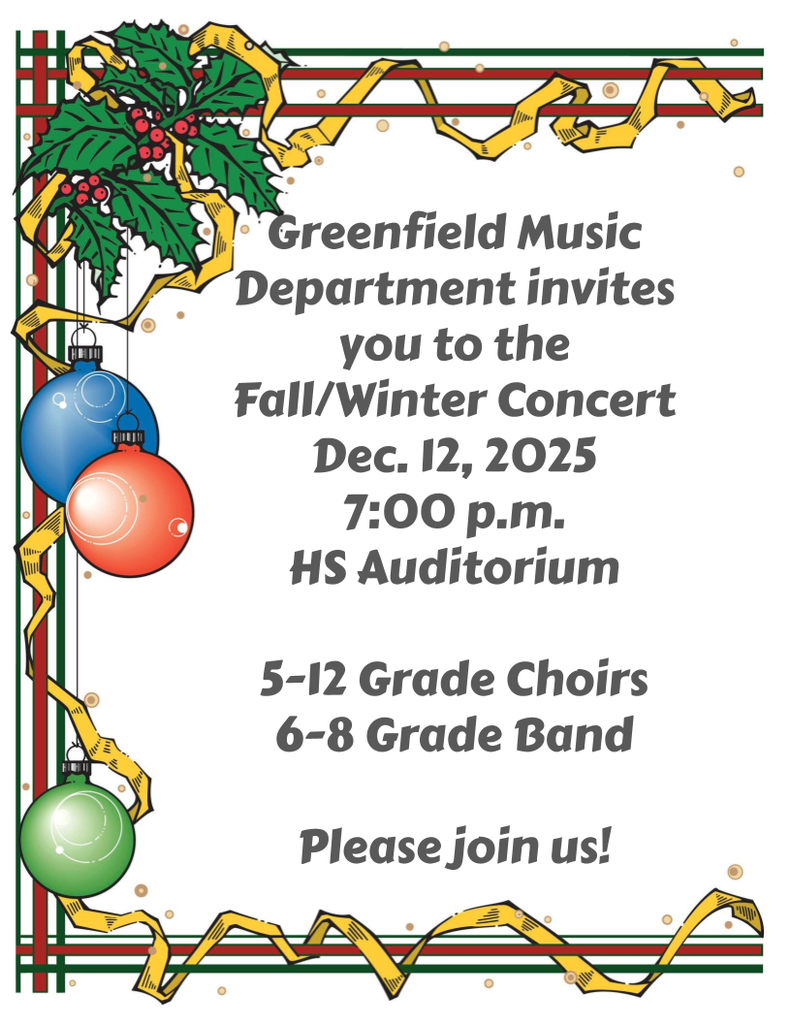 Junior High Christmas Concert - Dec. 12th 7:00