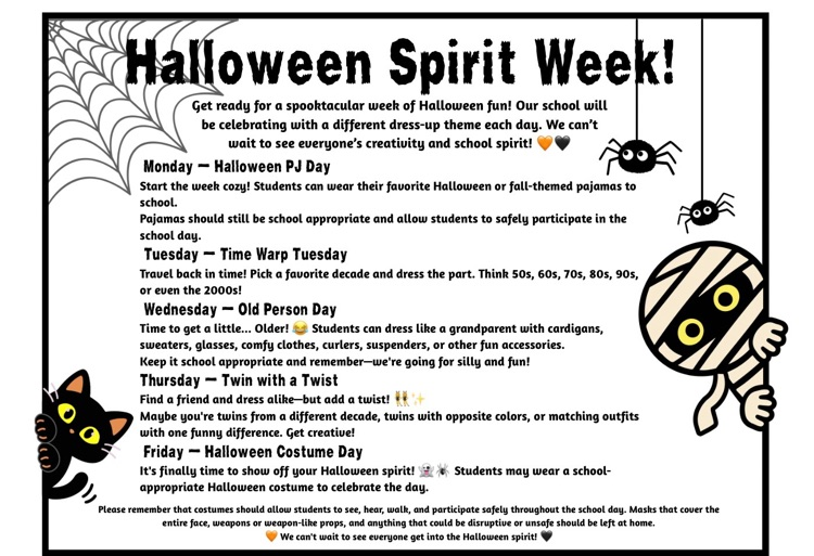 Halloween Spirit Week