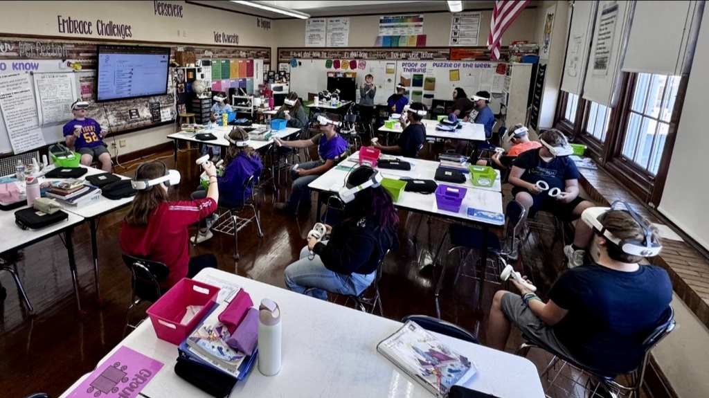 students learning