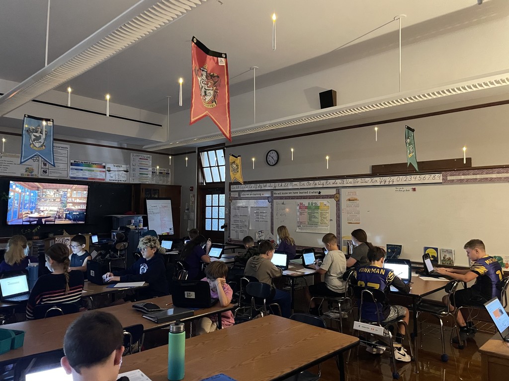 students learning