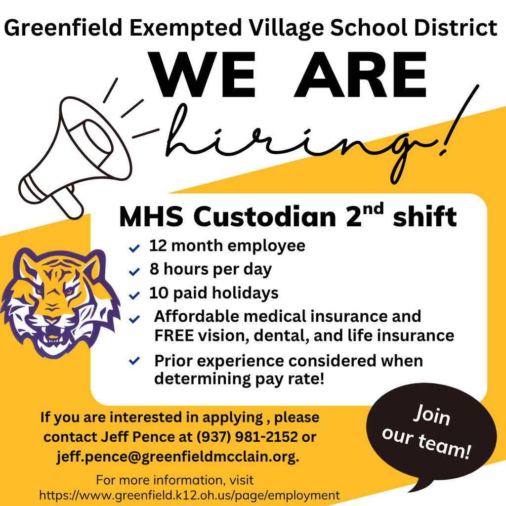 Now Hiring Posting  Custodian