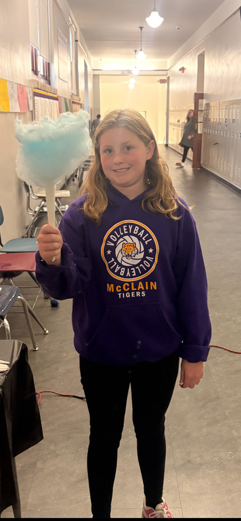 student with cotton candy