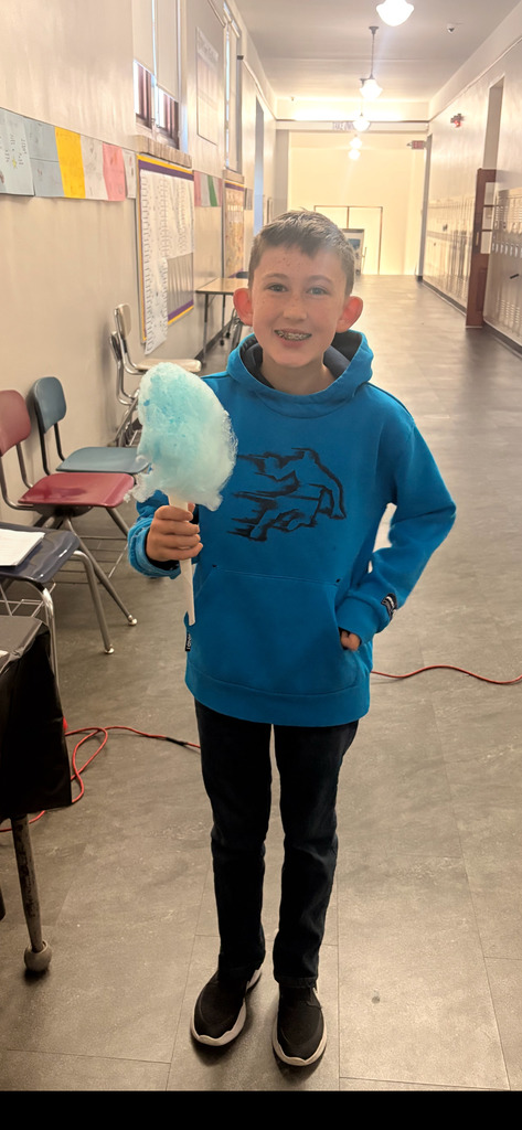 student with cotton candy.