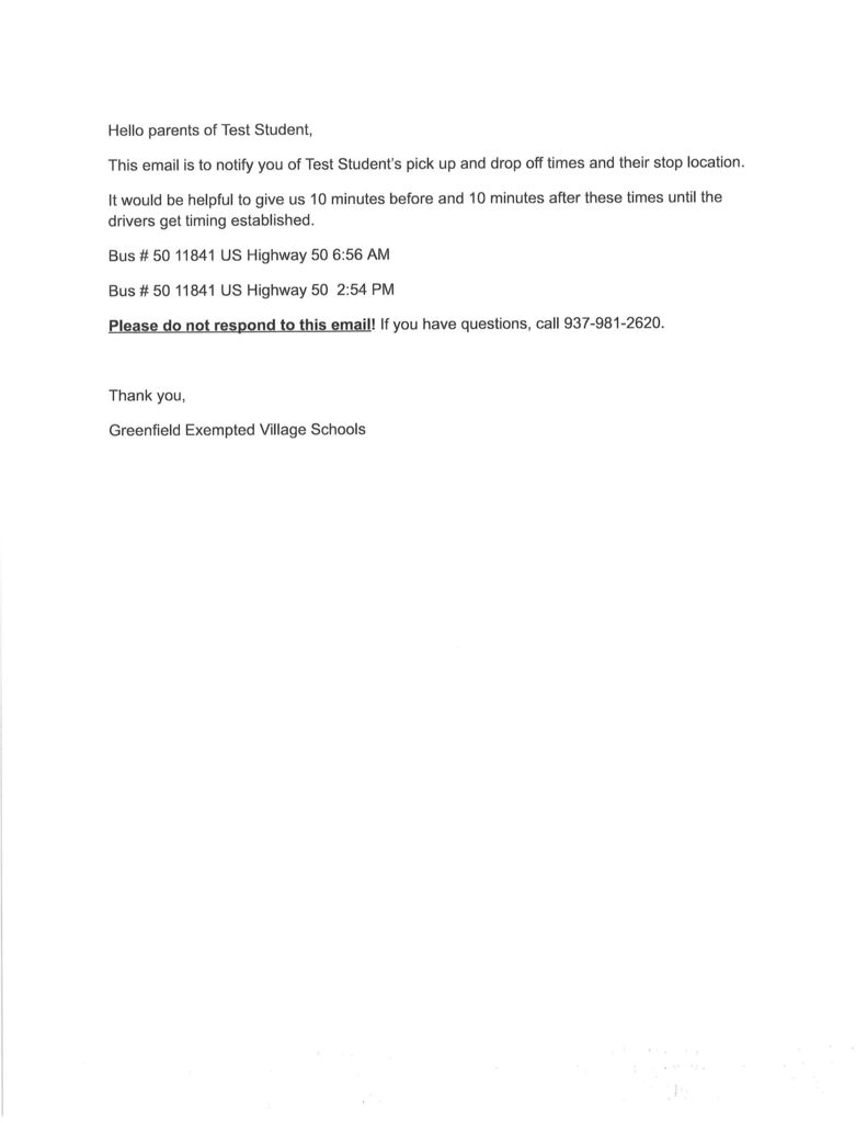 bus letter