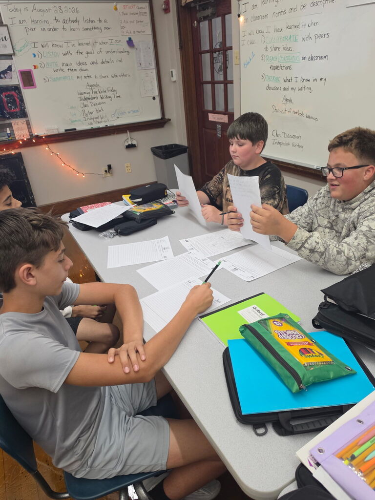 students learning