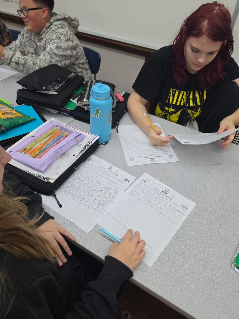 students learning