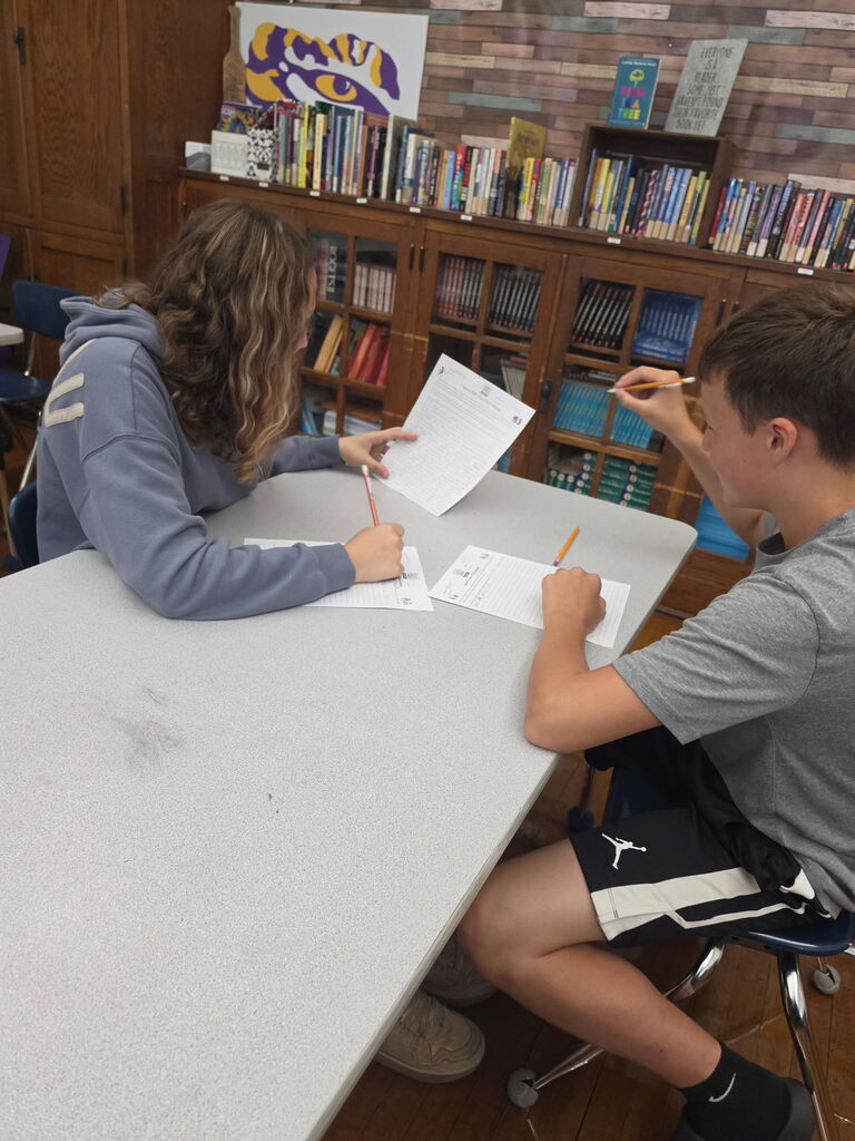 students learning