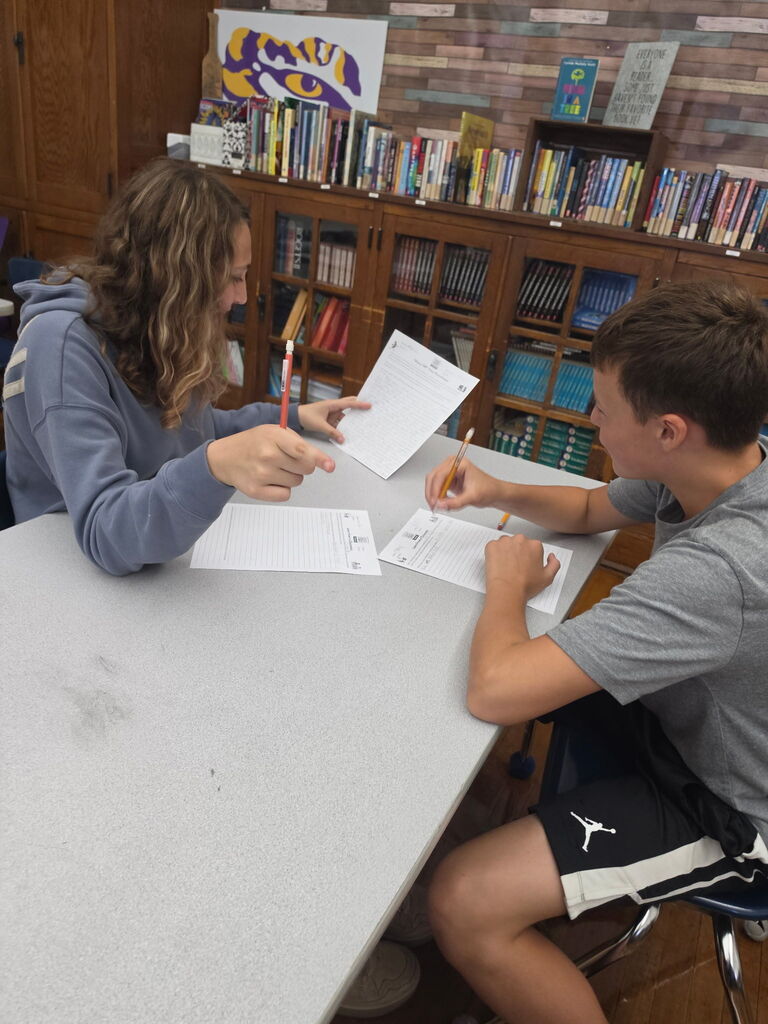 students learning