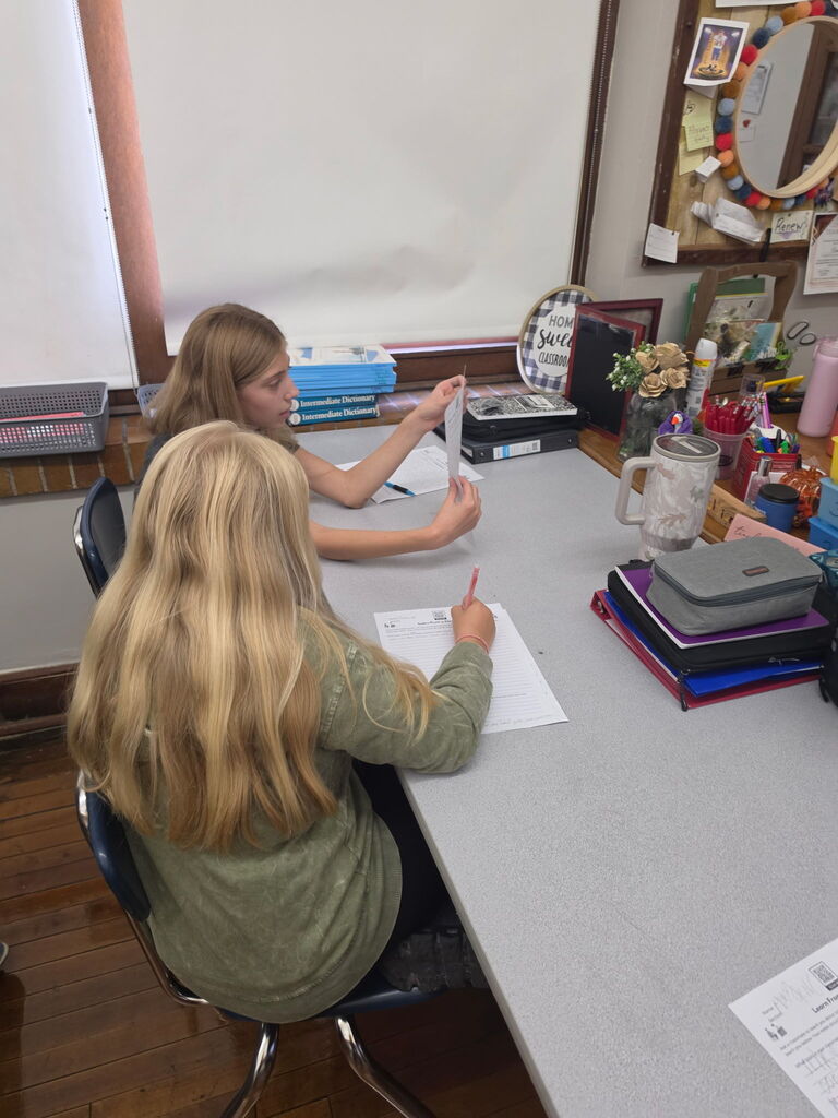 students learning