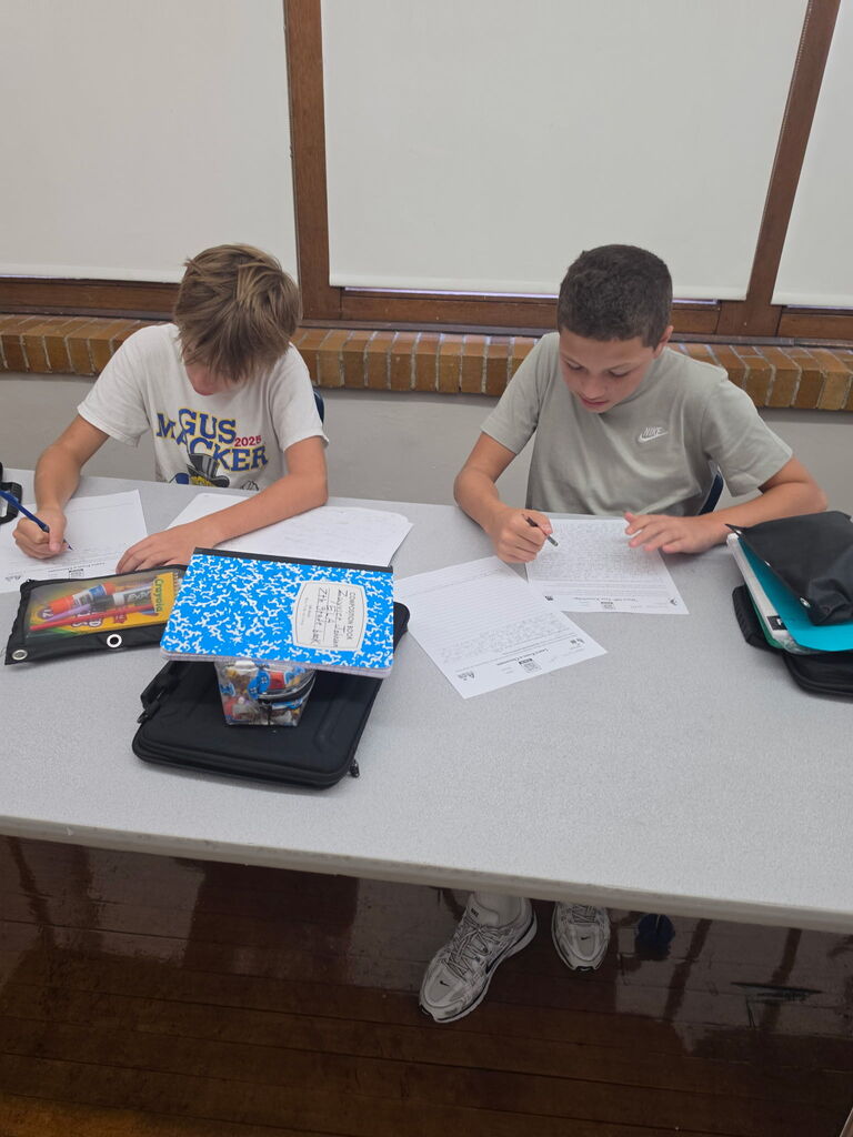 students learning