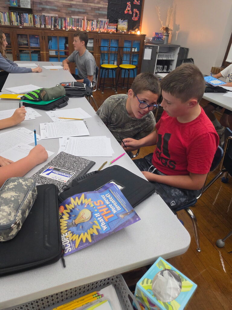 students learning