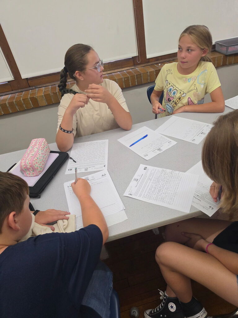 students learning