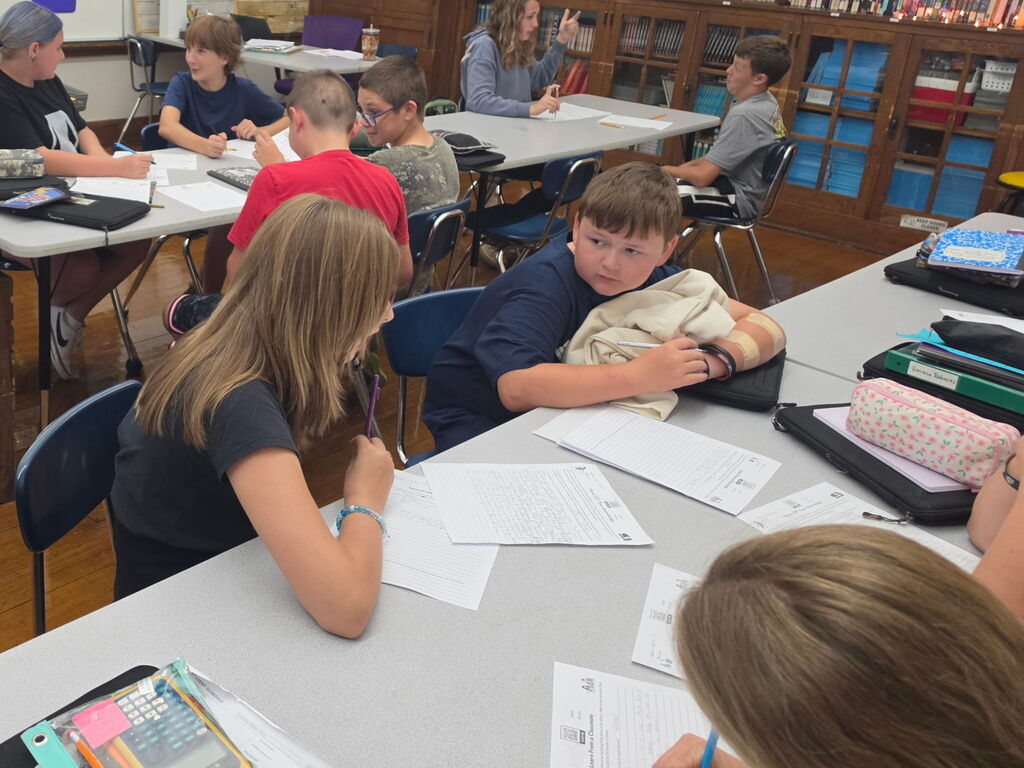 students learning