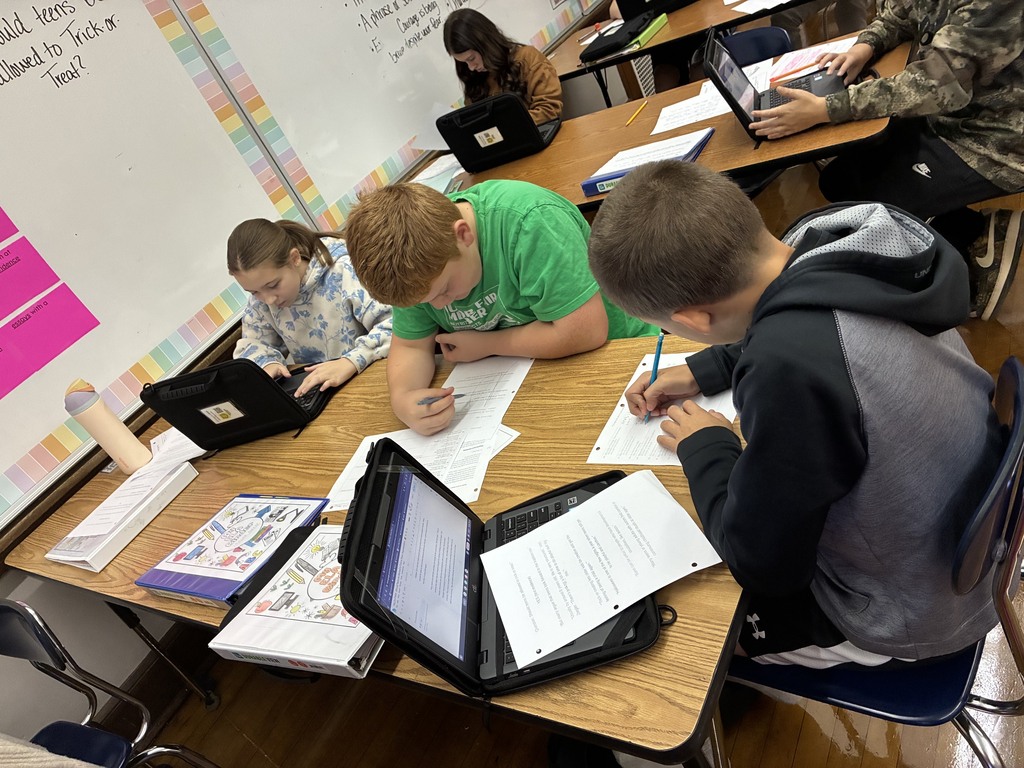 students learning