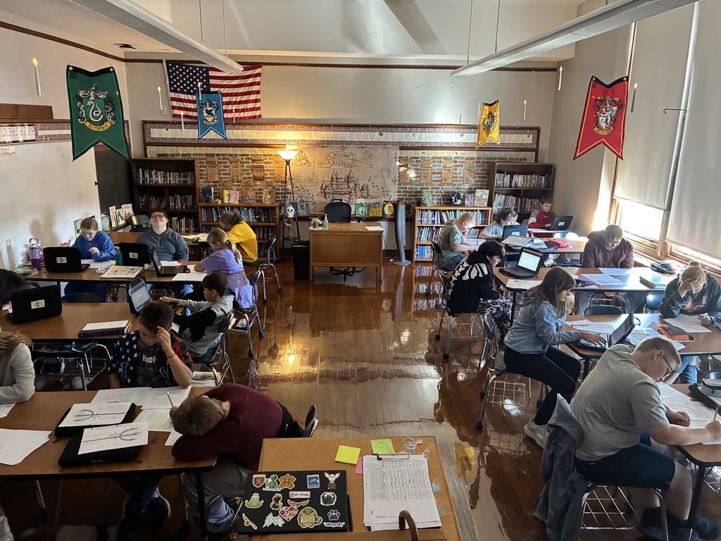 students learning