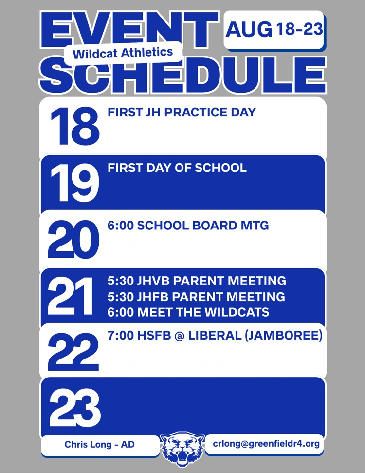 event schedule