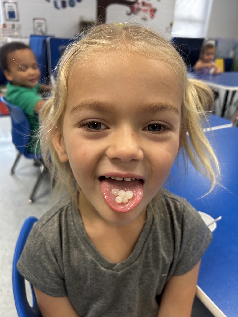 Pre-K student with tapioca pudding